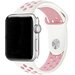 Curea iUni compatibila cu Apple Watch 1/2/3/4/5/6/7, 42mm, Silicon Sport, Alb/Roz Pal